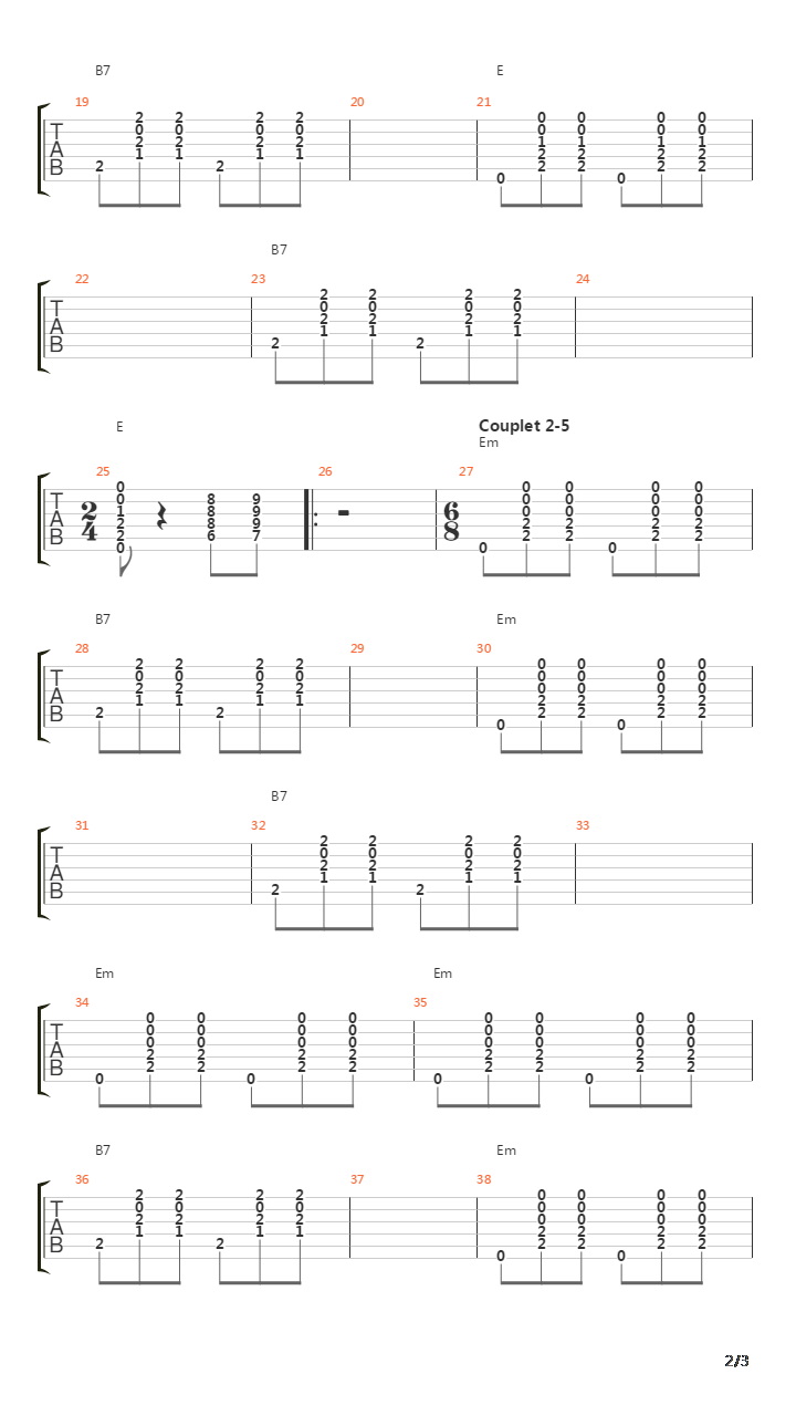 La Java Sans Joie吉他谱