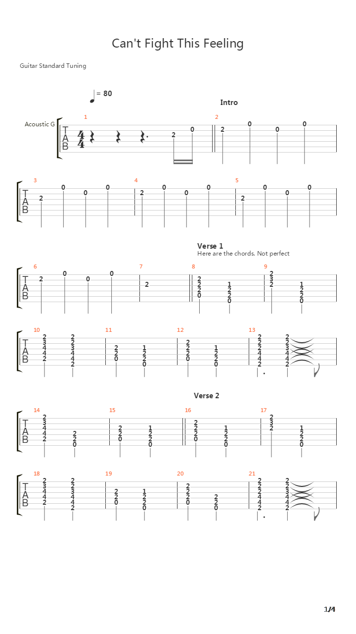 Cant Fight This Feeling吉他谱