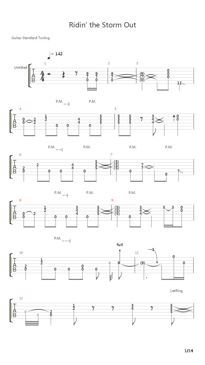 Riding The Storm Out吉他谱