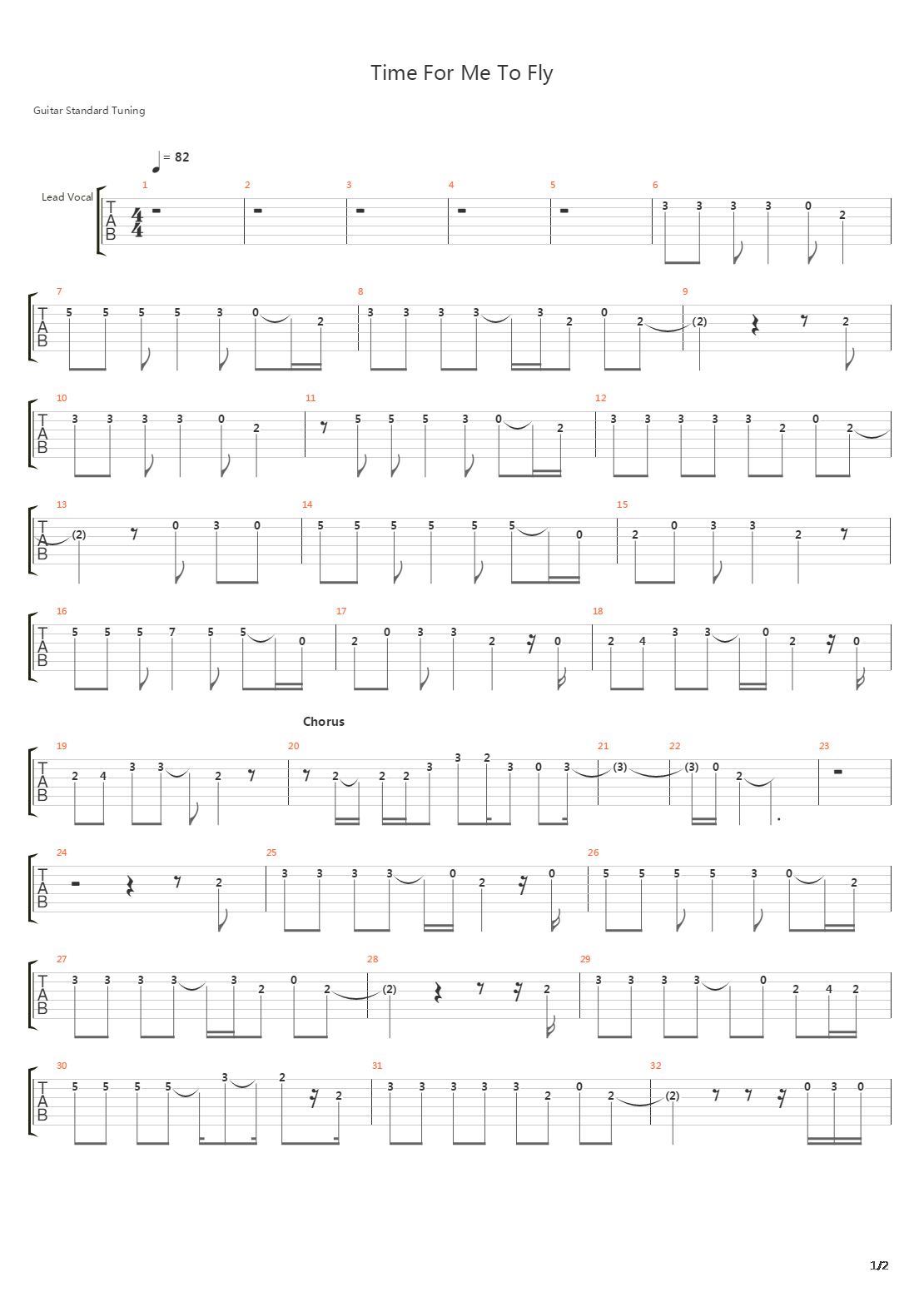 Time For Me To Fly吉他谱