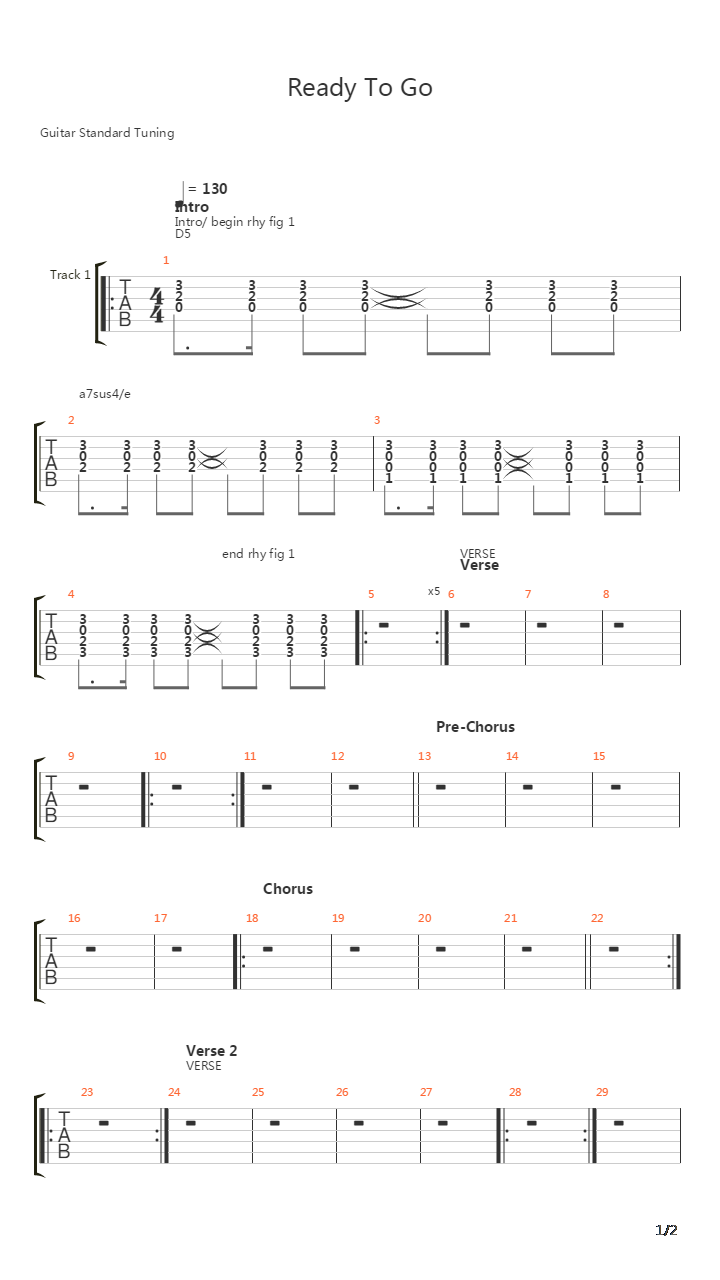 Ready To Go吉他谱