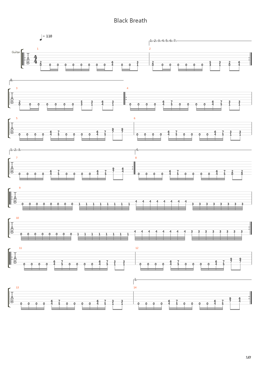 Black Breath吉他谱
