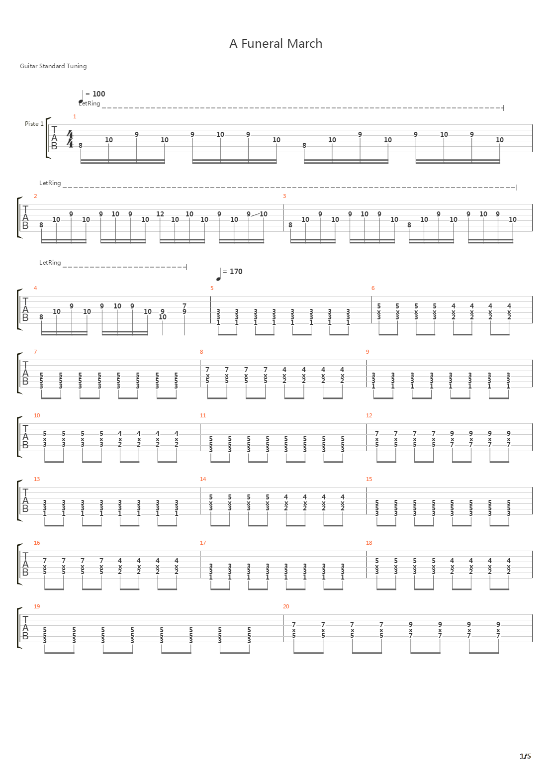 A Funeral March吉他谱