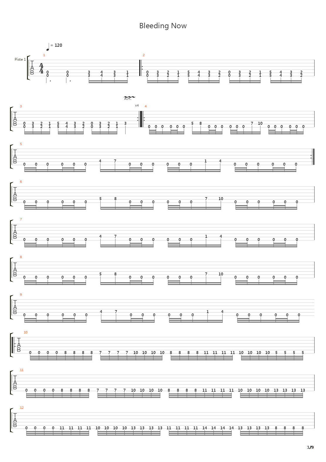 Bleeding Now吉他谱