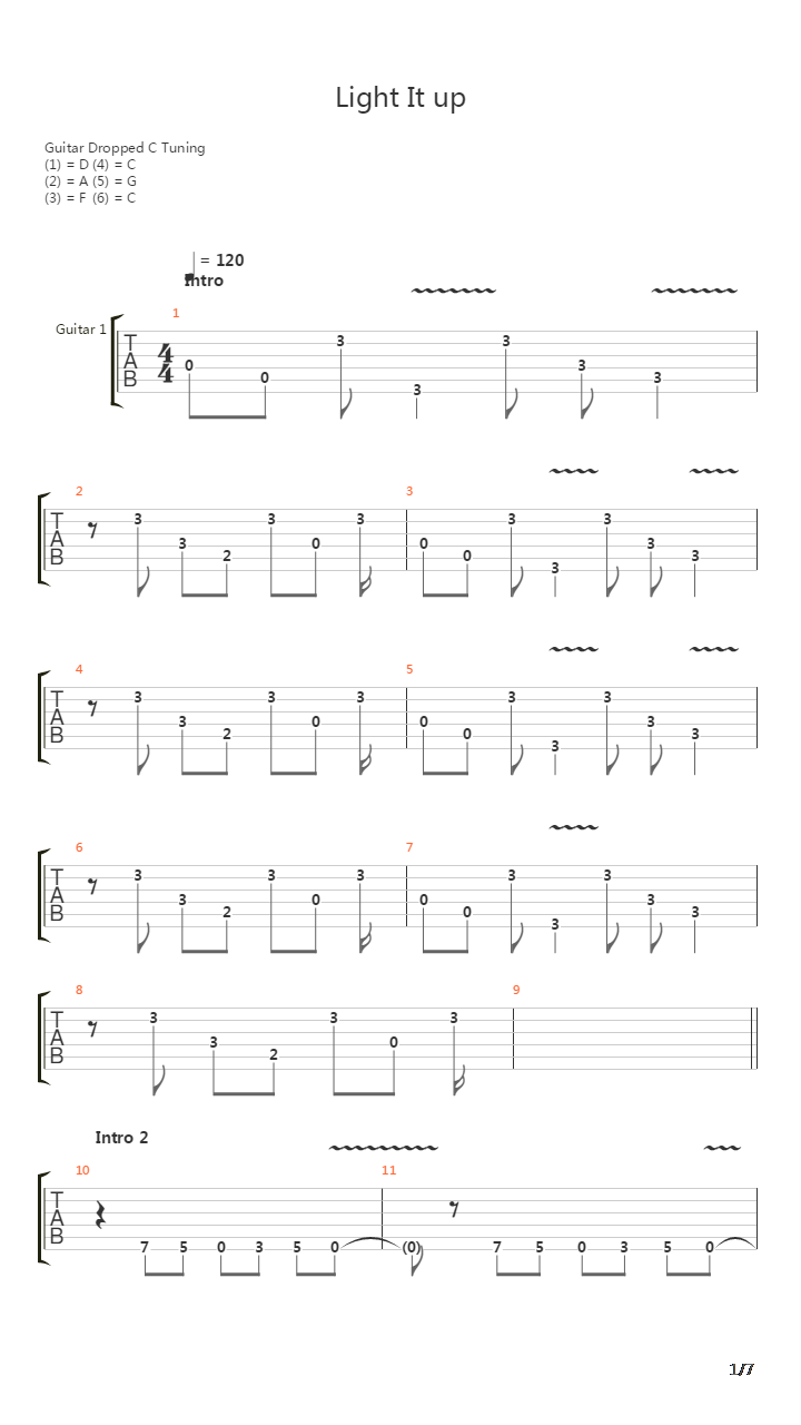 Light It Up吉他谱