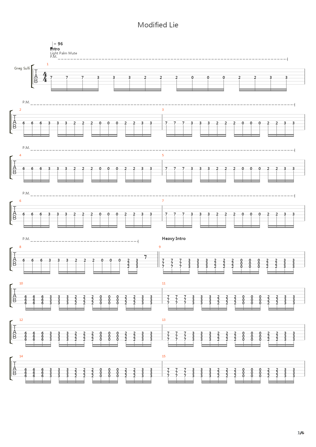 Modified Lie吉他谱