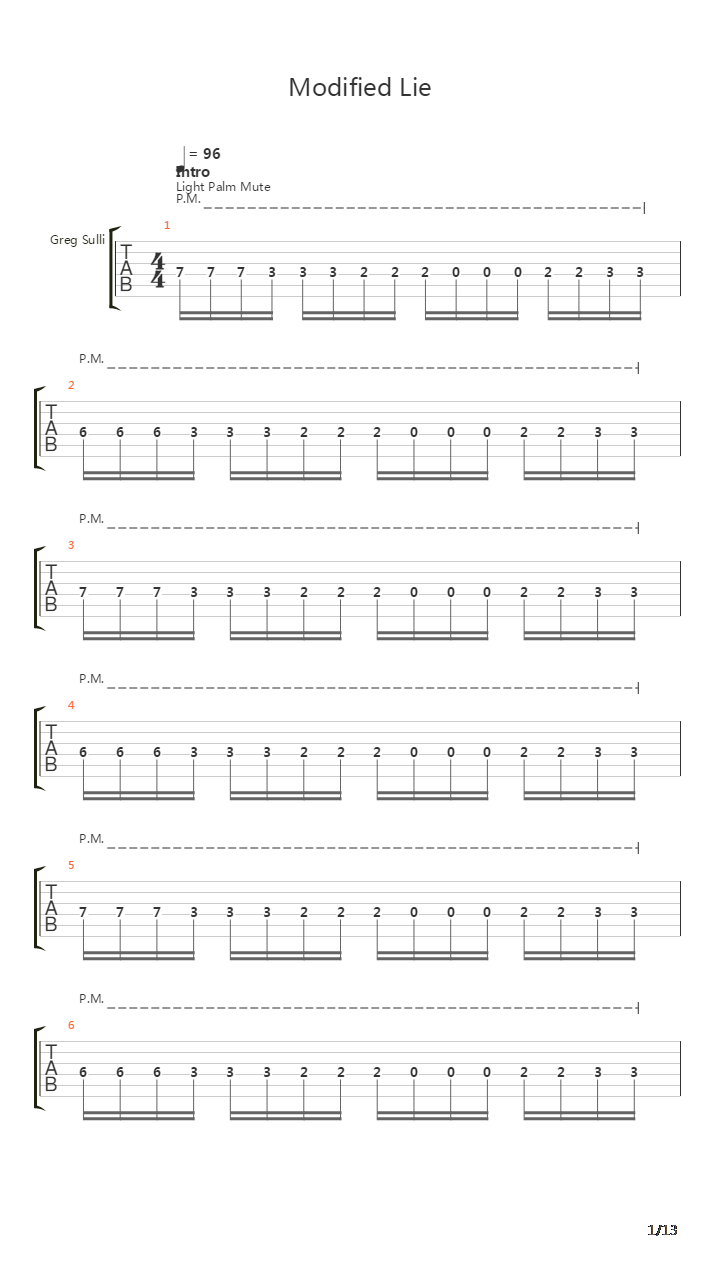 Modified Lie吉他谱