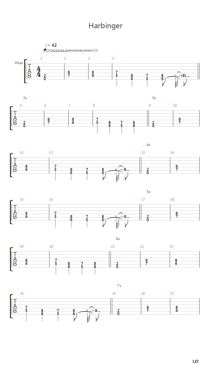 Harbinger吉他谱