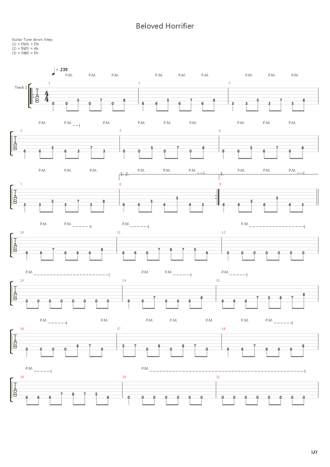 Beloved Horrifier吉他谱