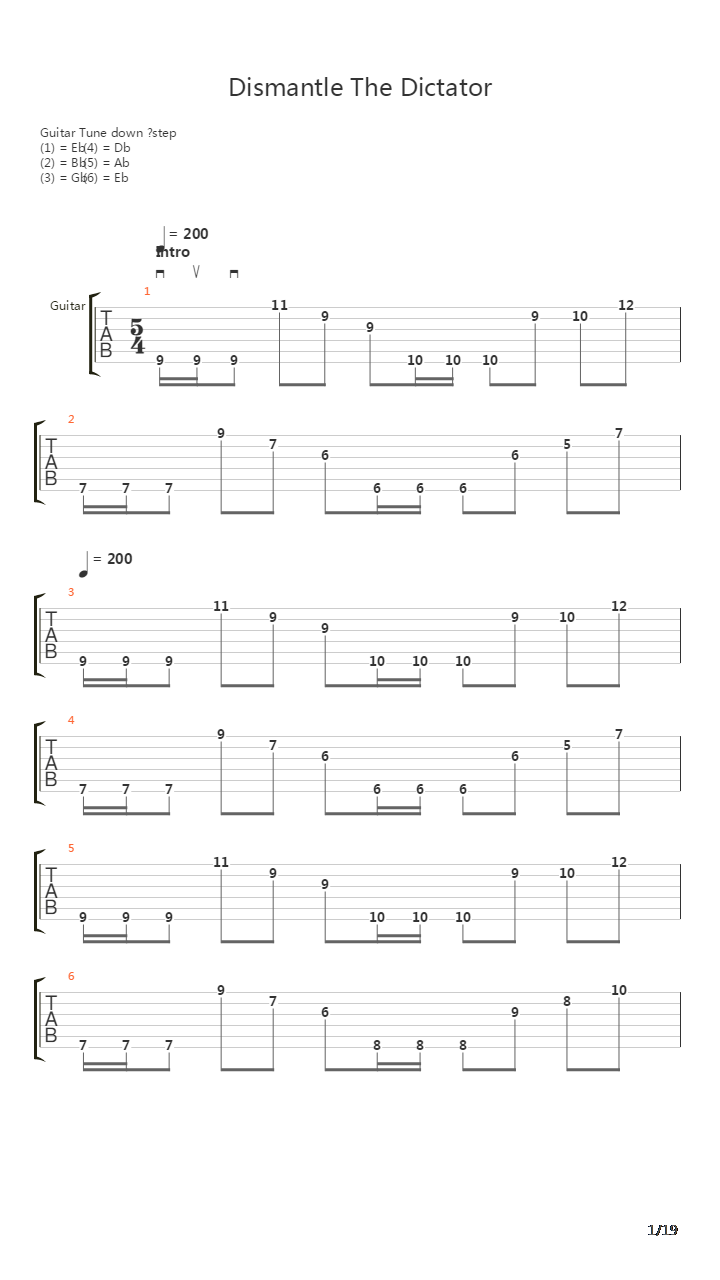 Dismantle The Dictator吉他谱