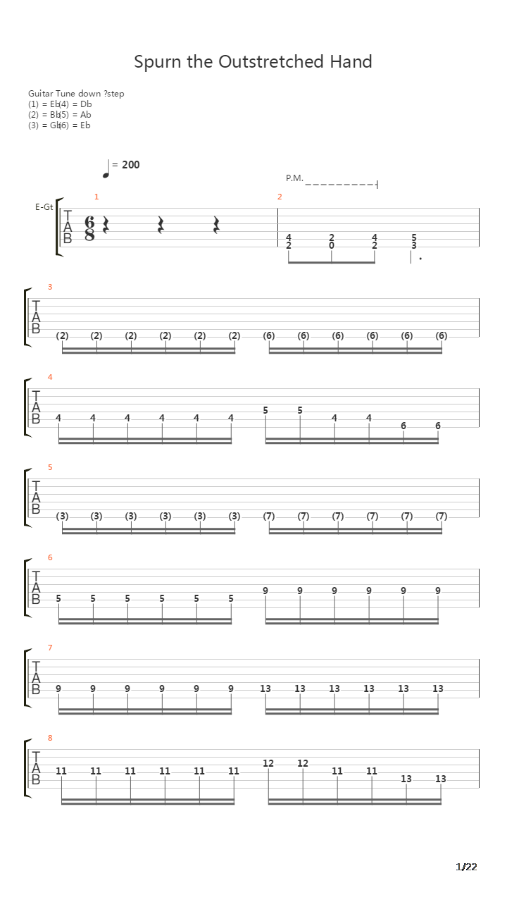 Spurn The Outstretched Hand吉他谱