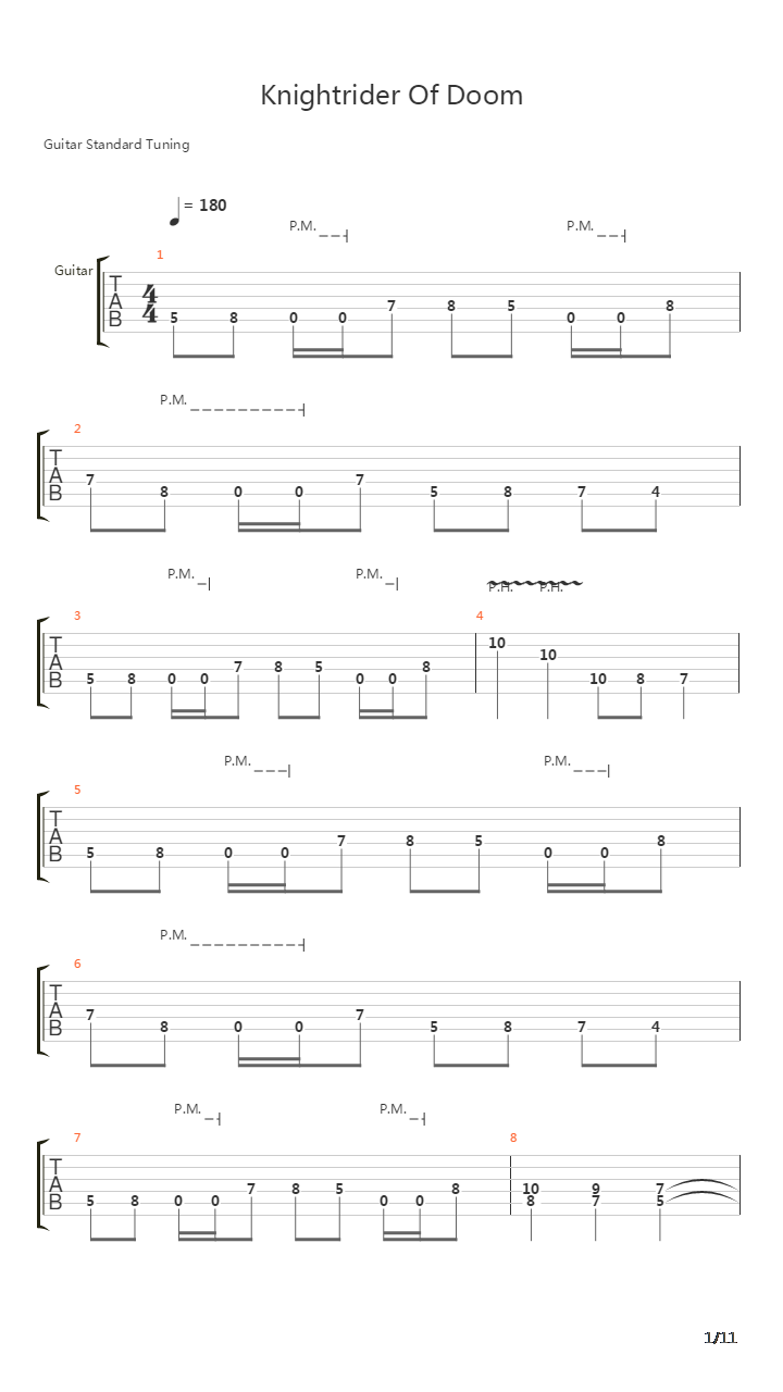 Knightrider Of Doom吉他谱