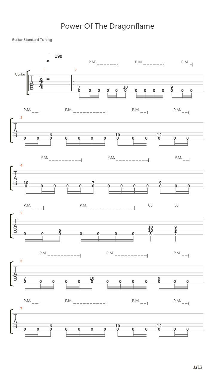 Power Of The Dragonflame吉他谱