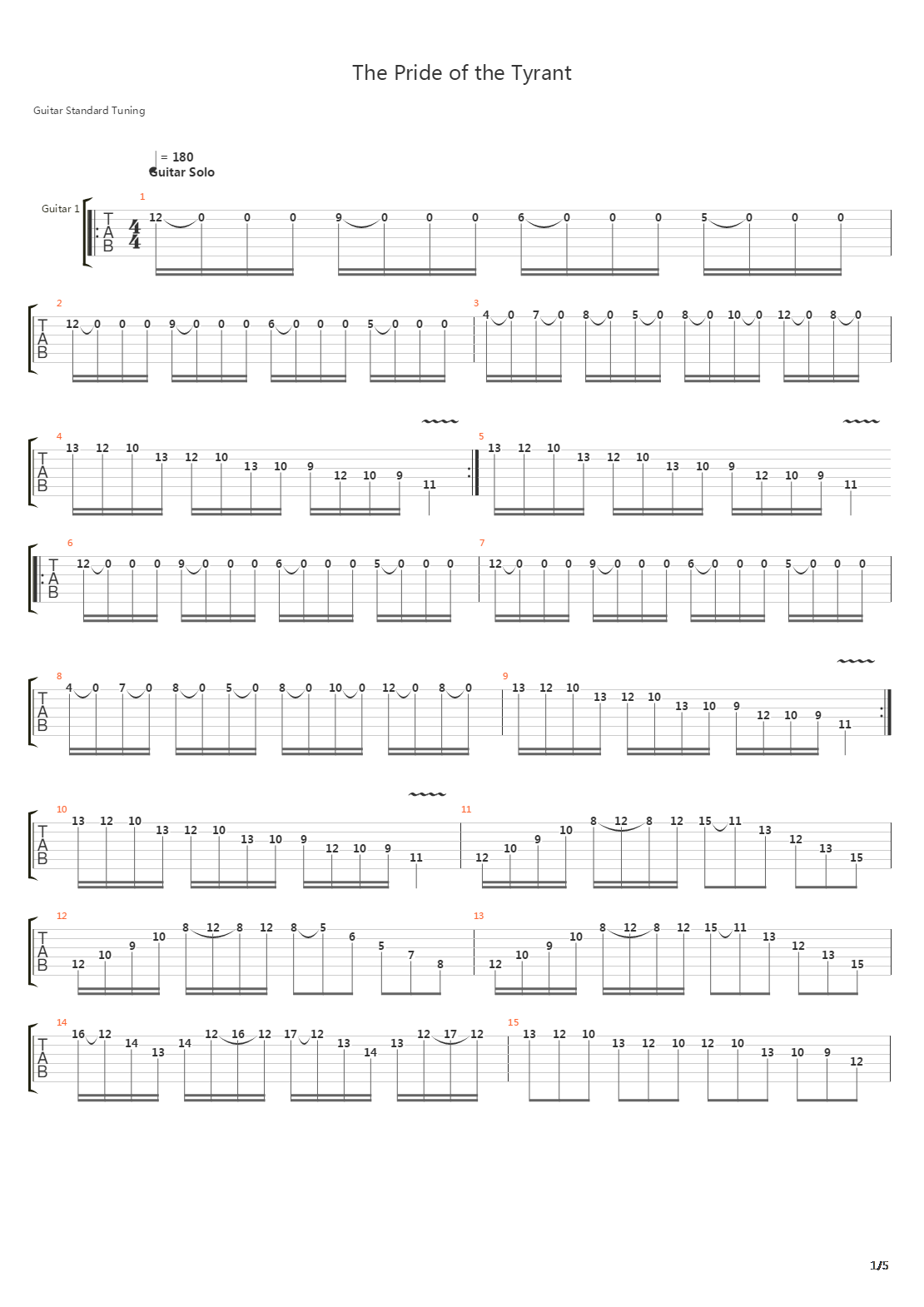 The Pride Of The Tyrant吉他谱