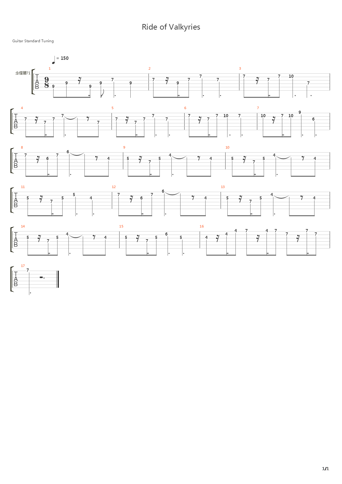 Ride Of The Valkyries吉他谱