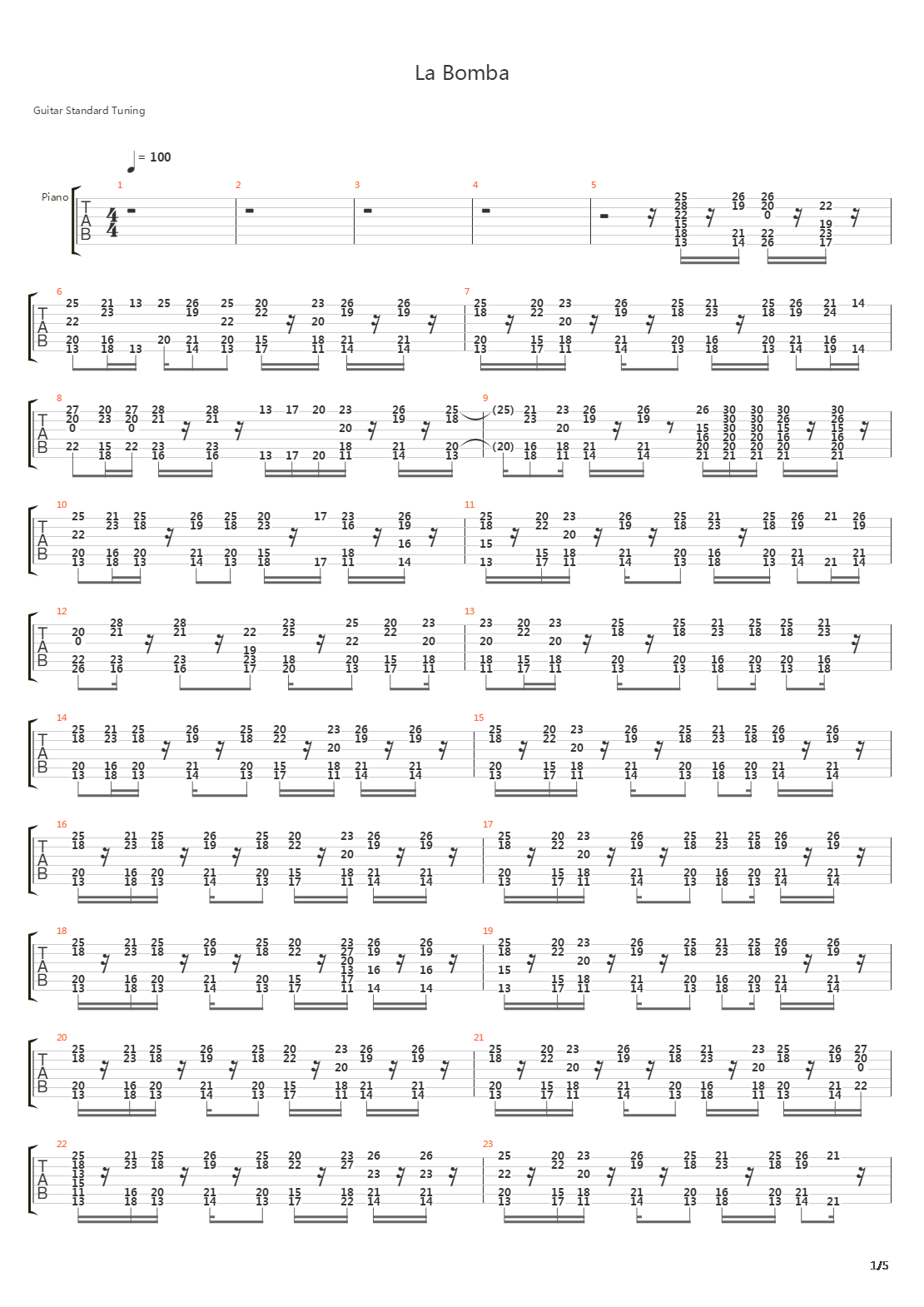 La Bomba吉他谱