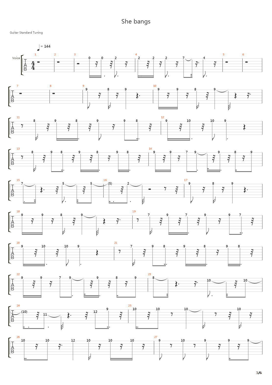 She Bangs吉他谱