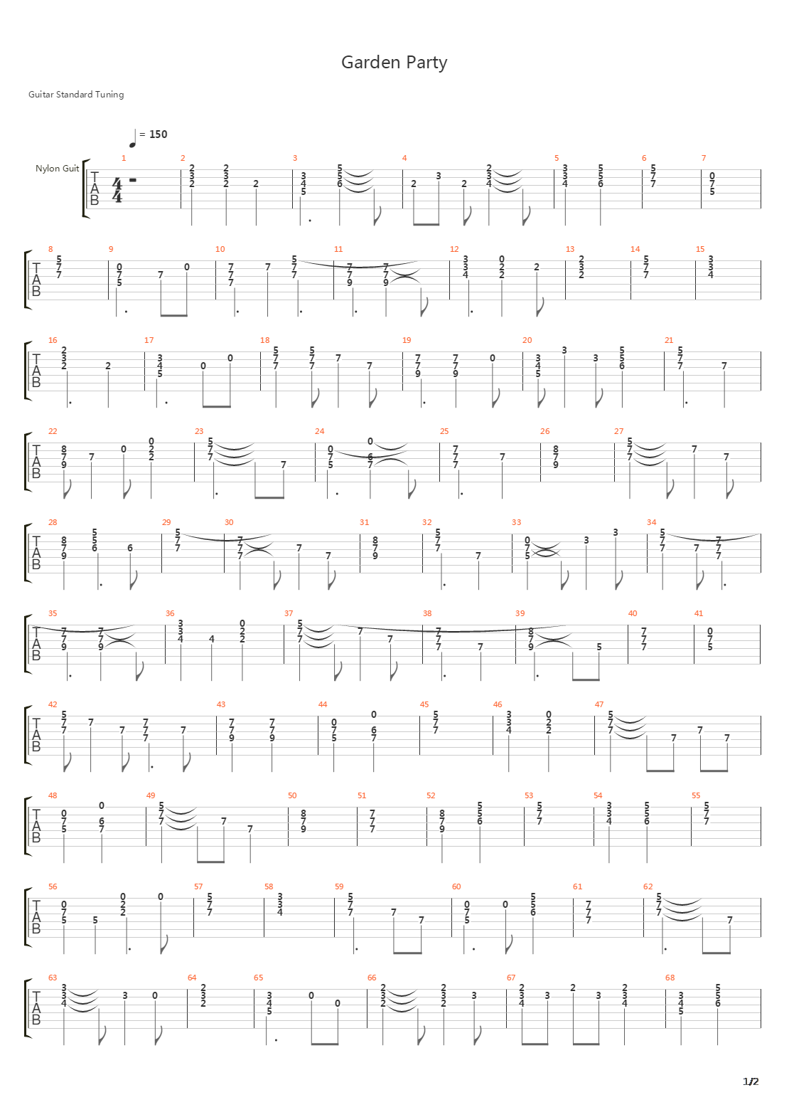 Garden Party吉他谱
