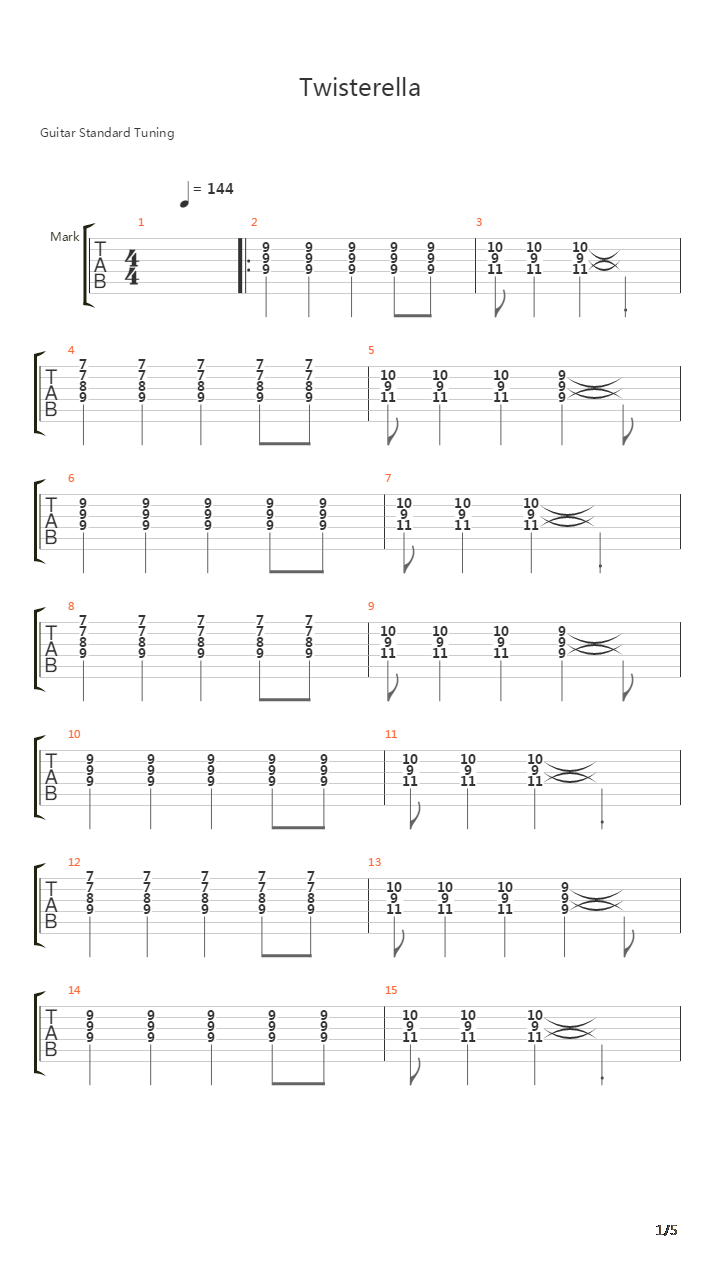 Twisterella吉他谱