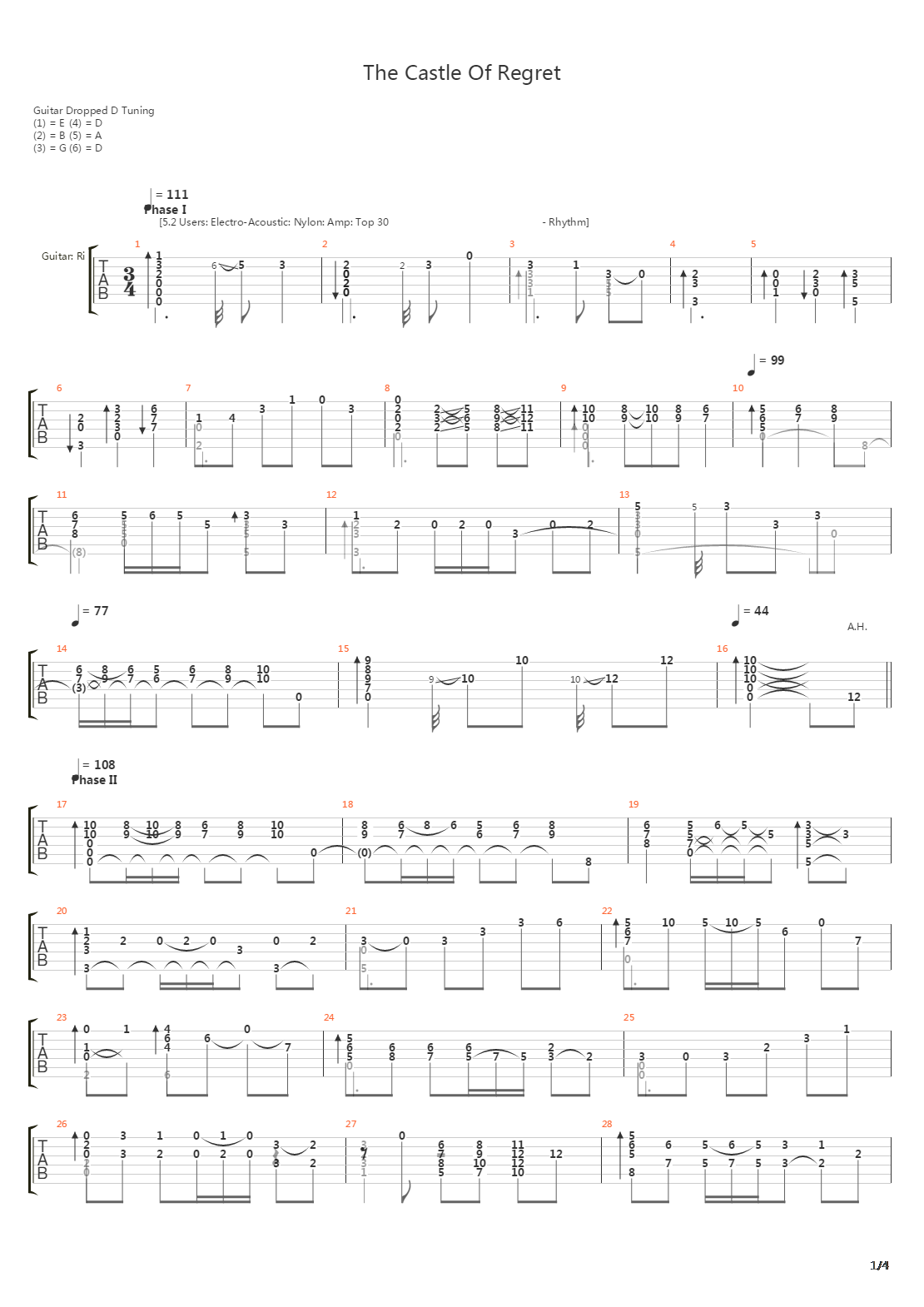 The Castle Of Regret吉他谱
