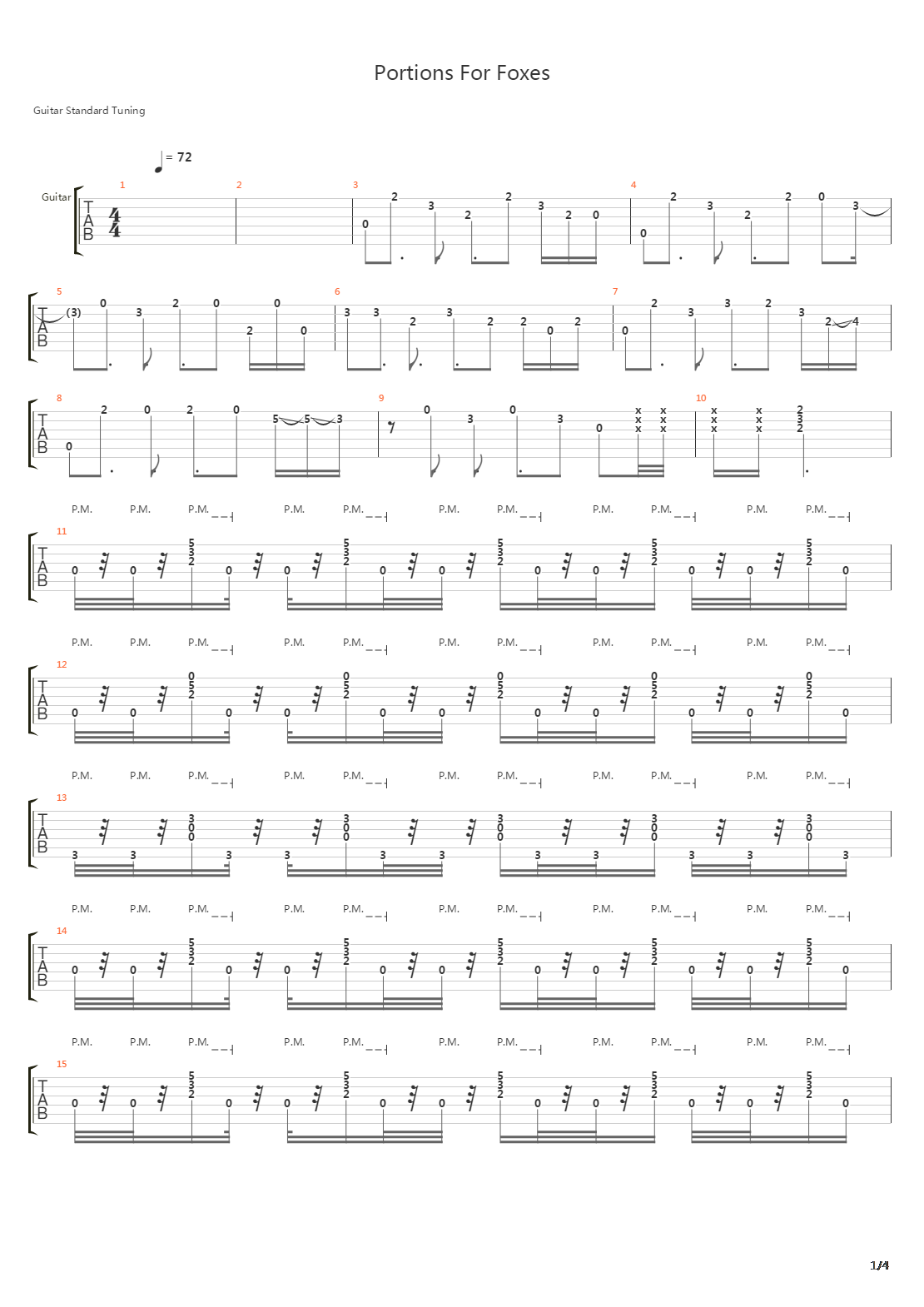 Portions For Foxes吉他谱