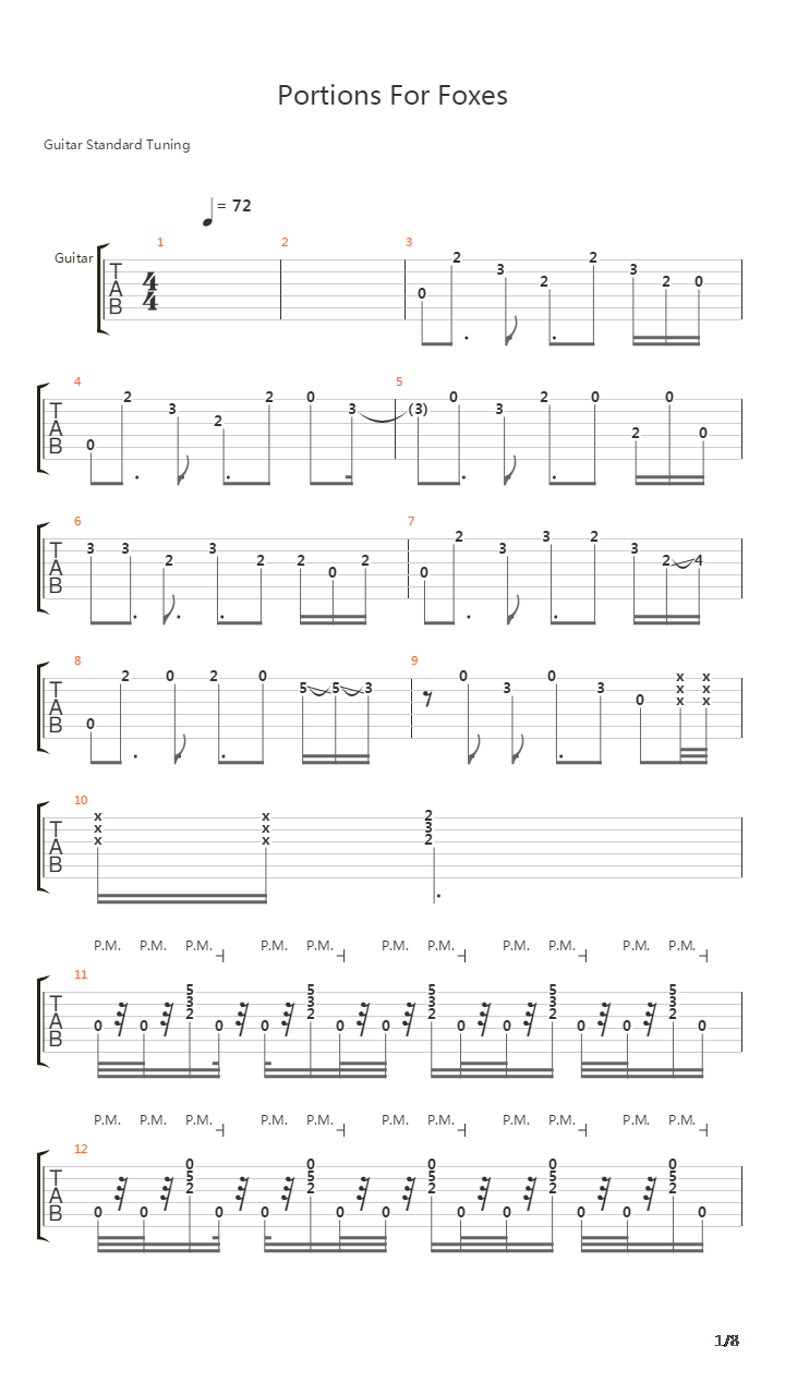 Portions For Foxes吉他谱