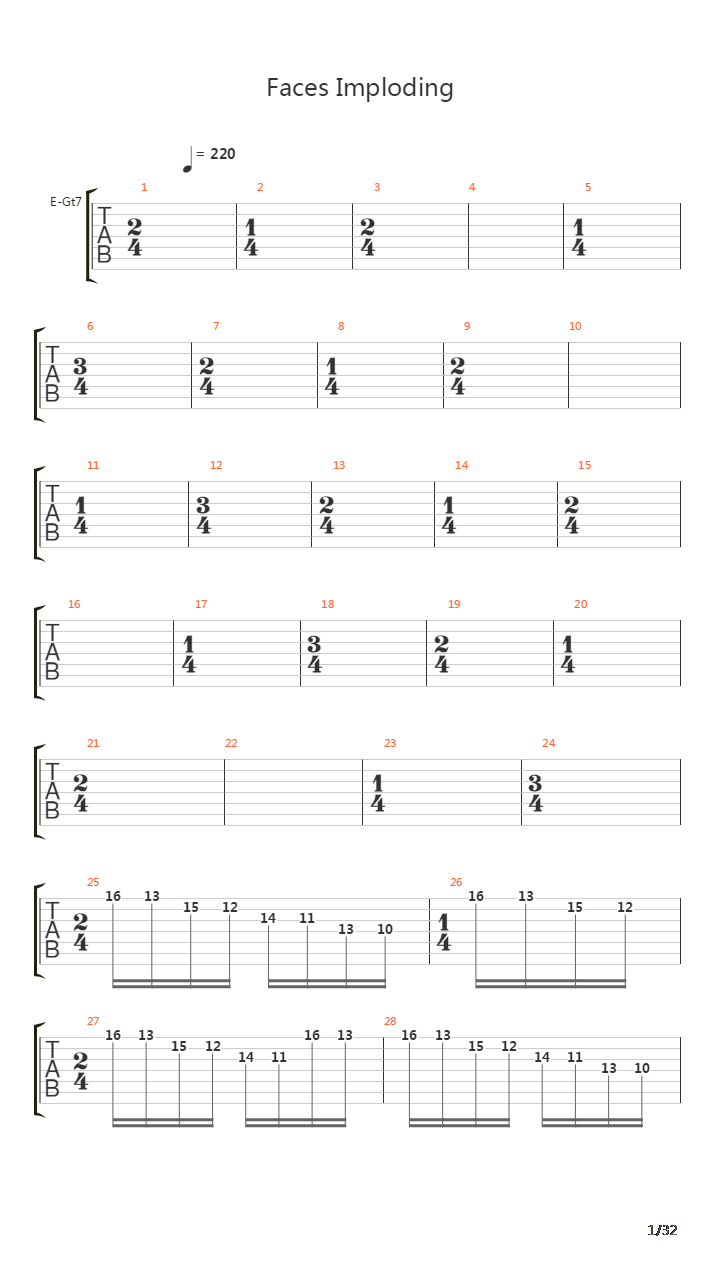 Faces Imploding吉他谱