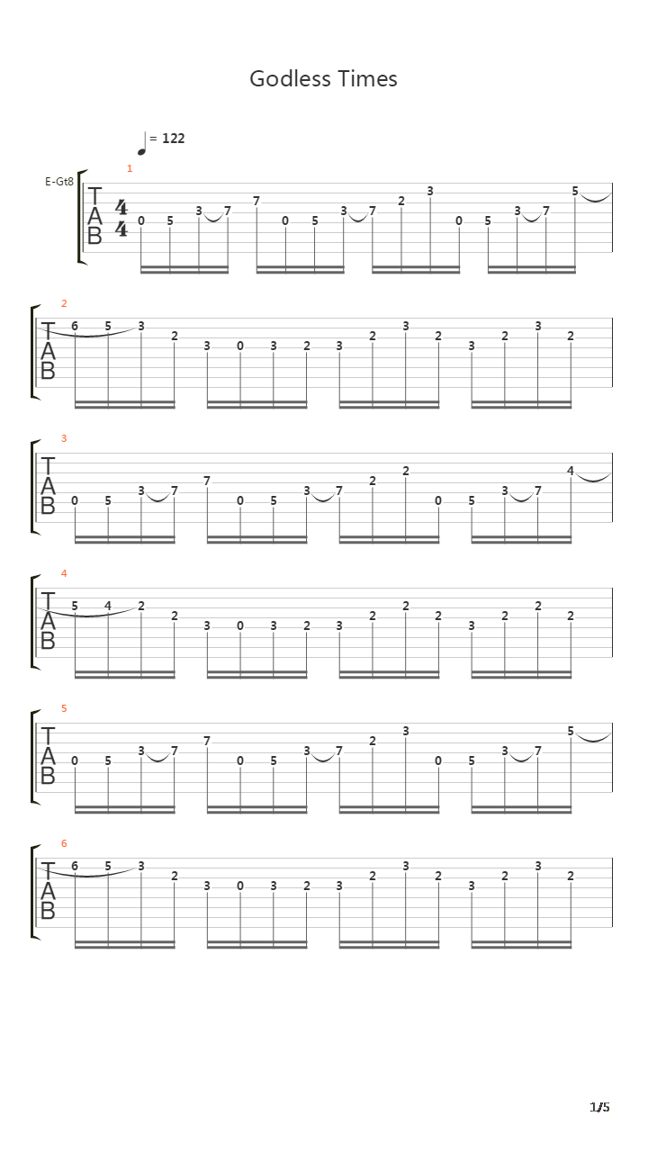 Godless Times吉他谱