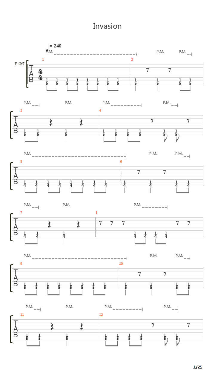 Invasion吉他谱