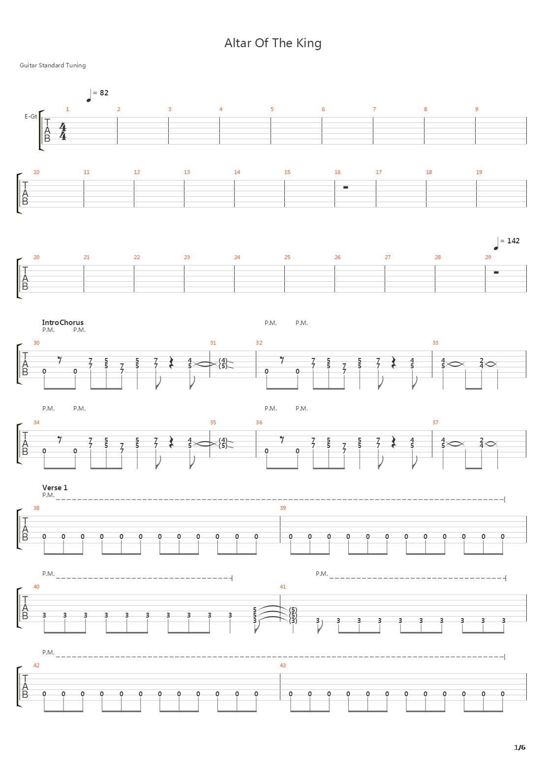 Altar Of The King吉他谱