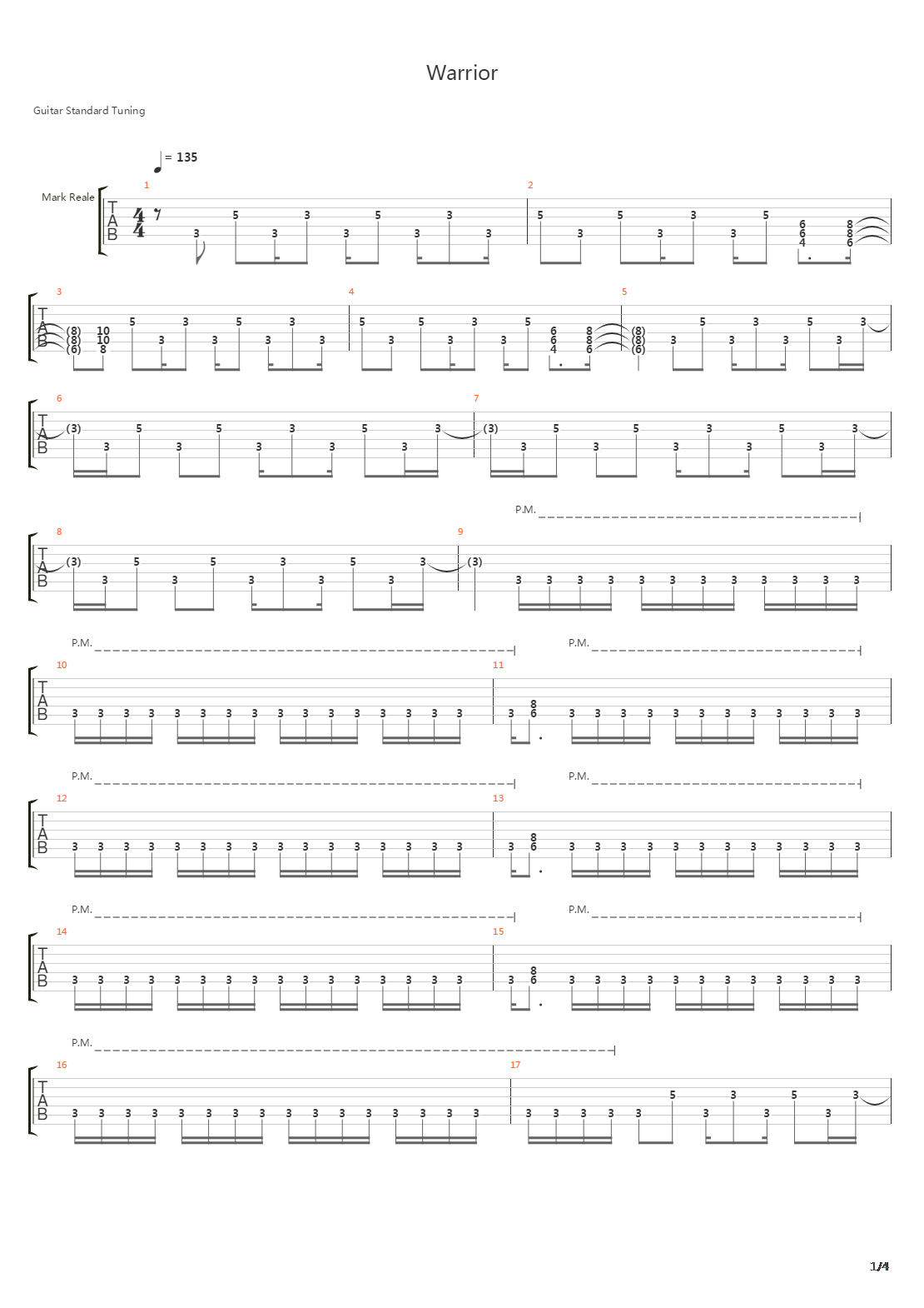 Warrior吉他谱