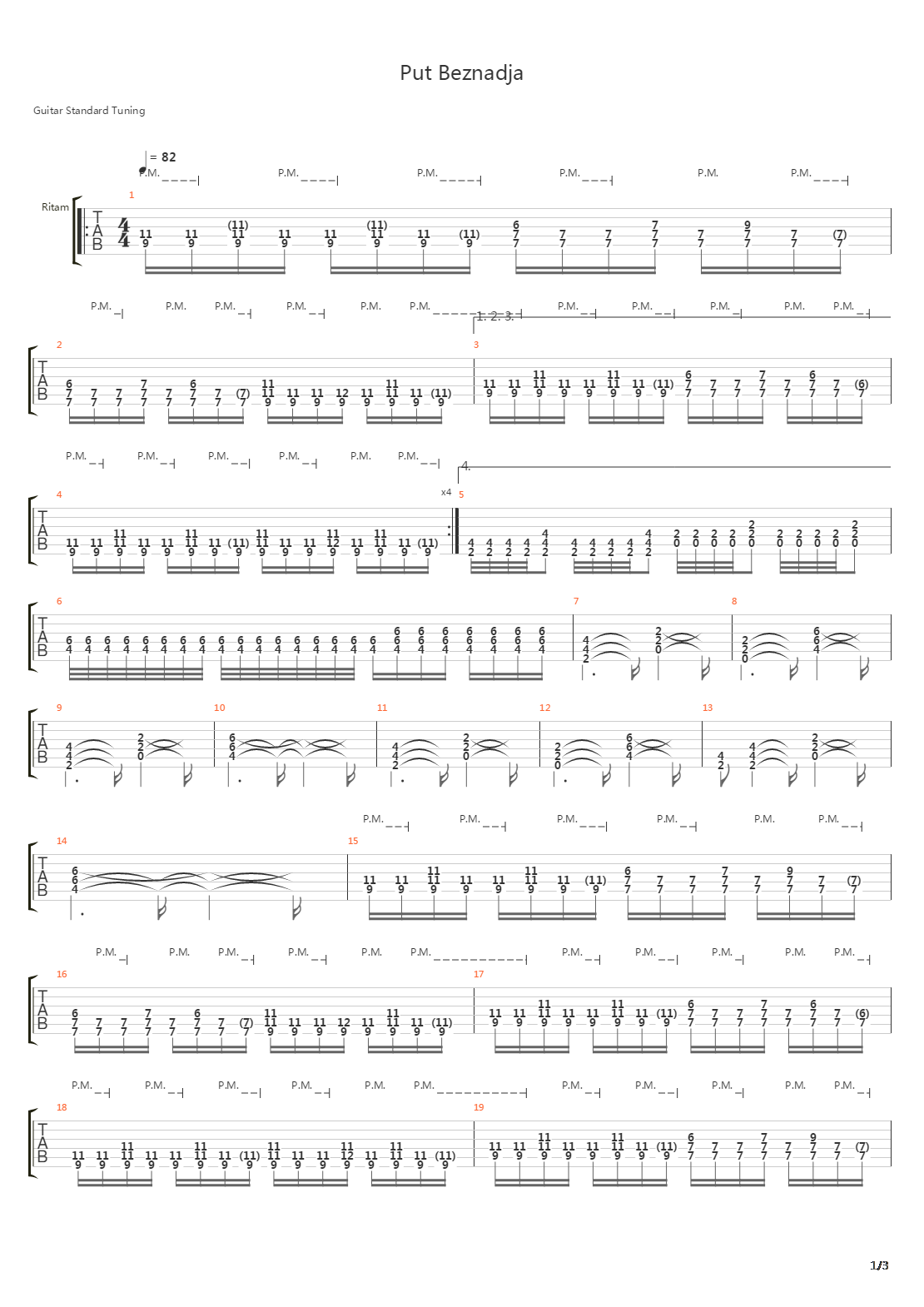 Put Beznadja吉他谱