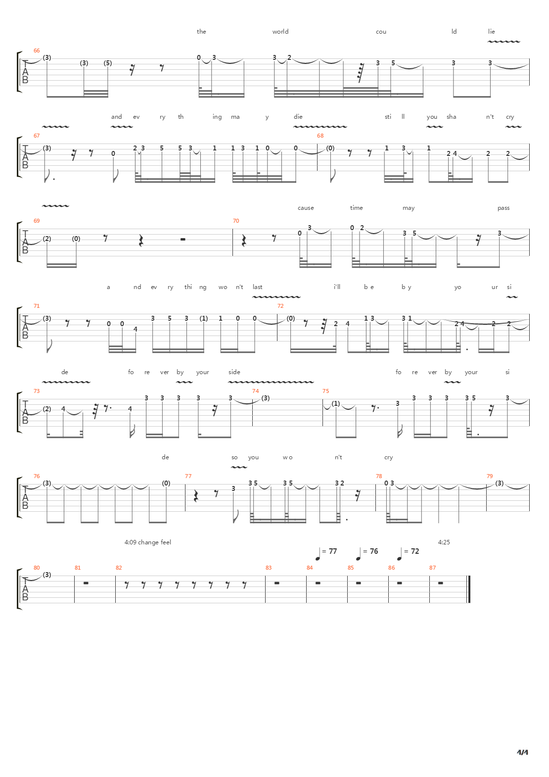 214吉他谱