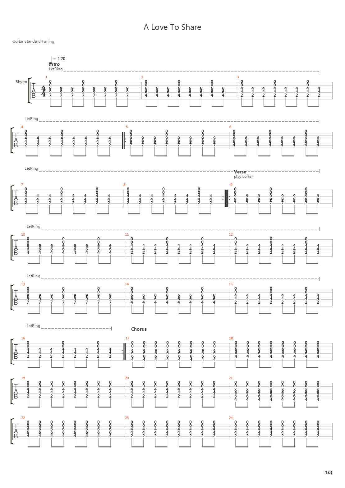A Love To Share吉他谱