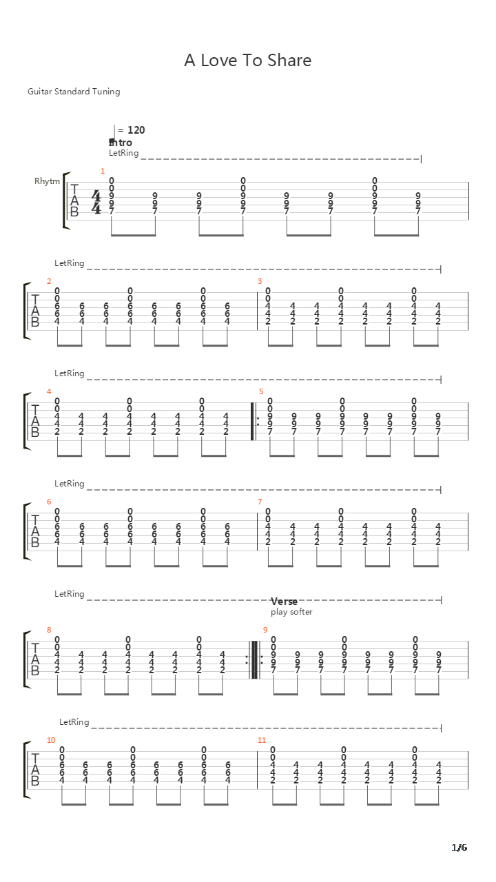 A Love To Share吉他谱