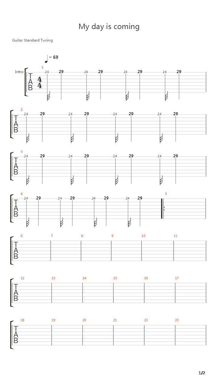 My Day Is Coming吉他谱