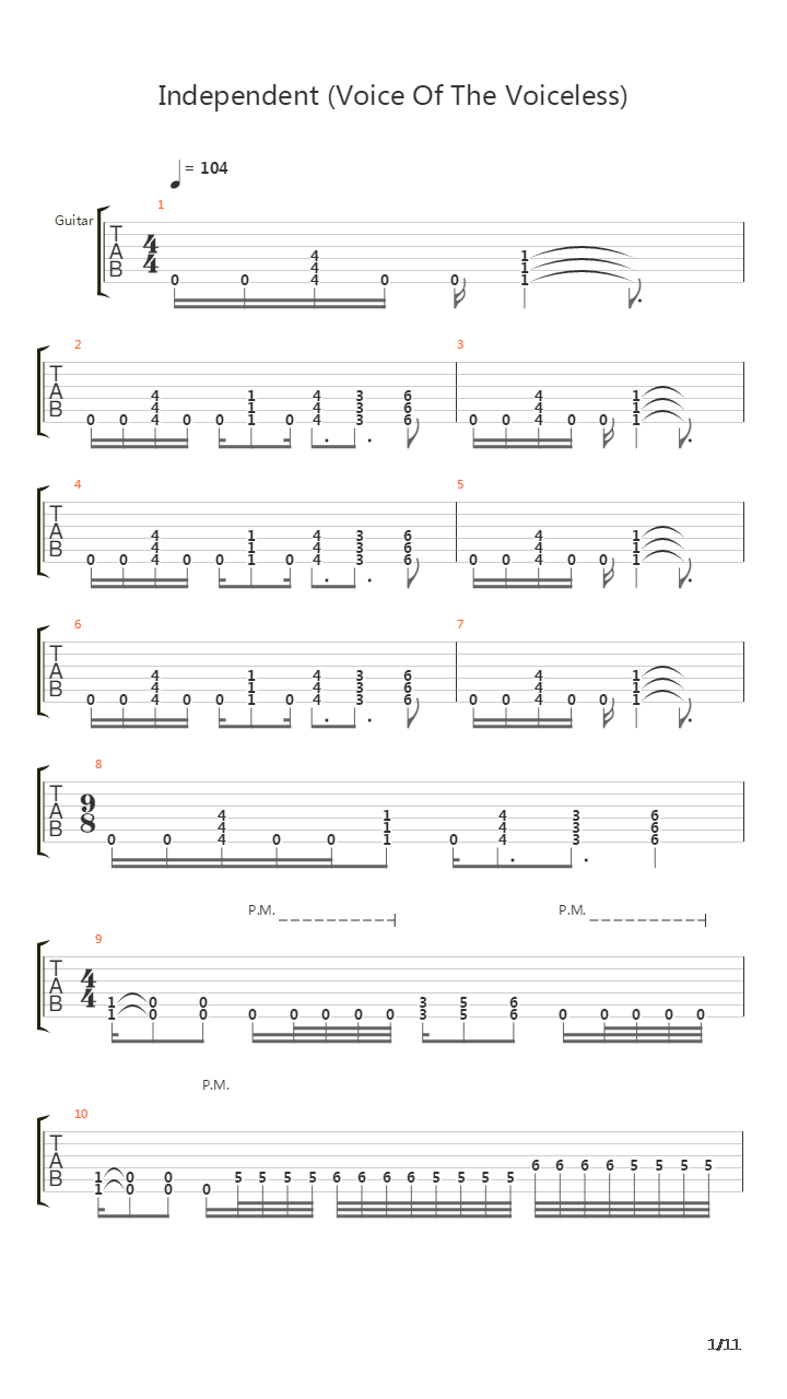 Independent吉他谱