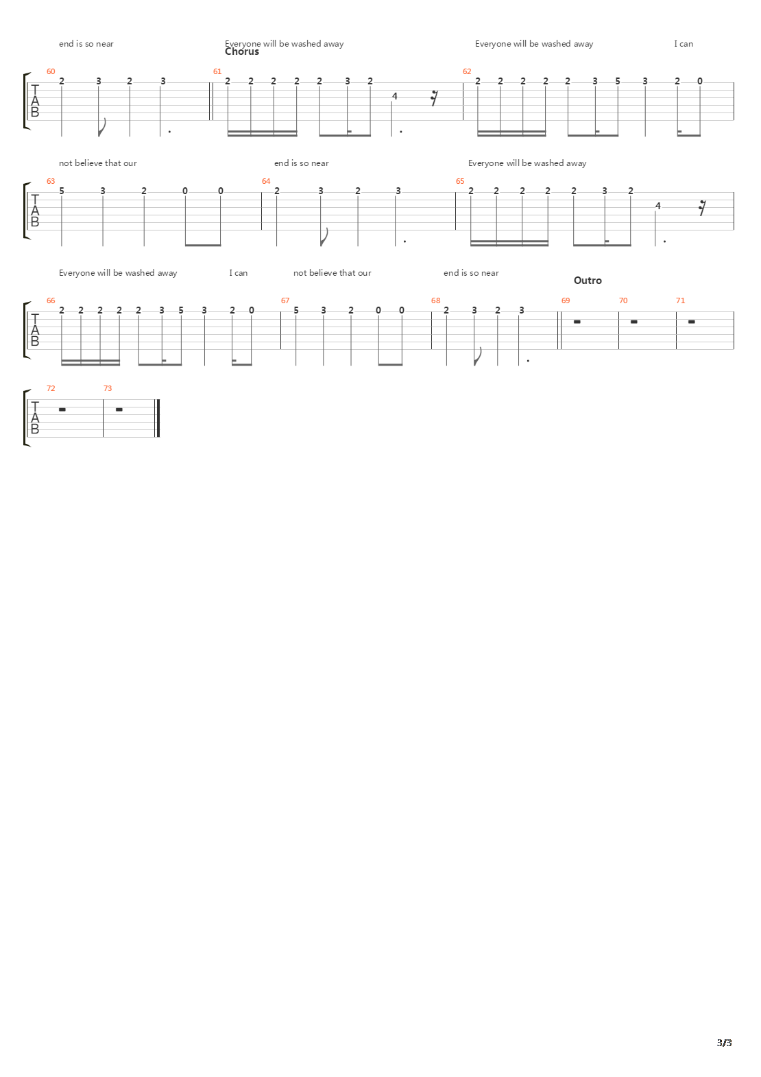 The End吉他谱