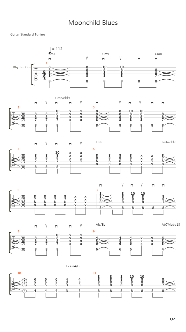 Moonchild Blues吉他谱