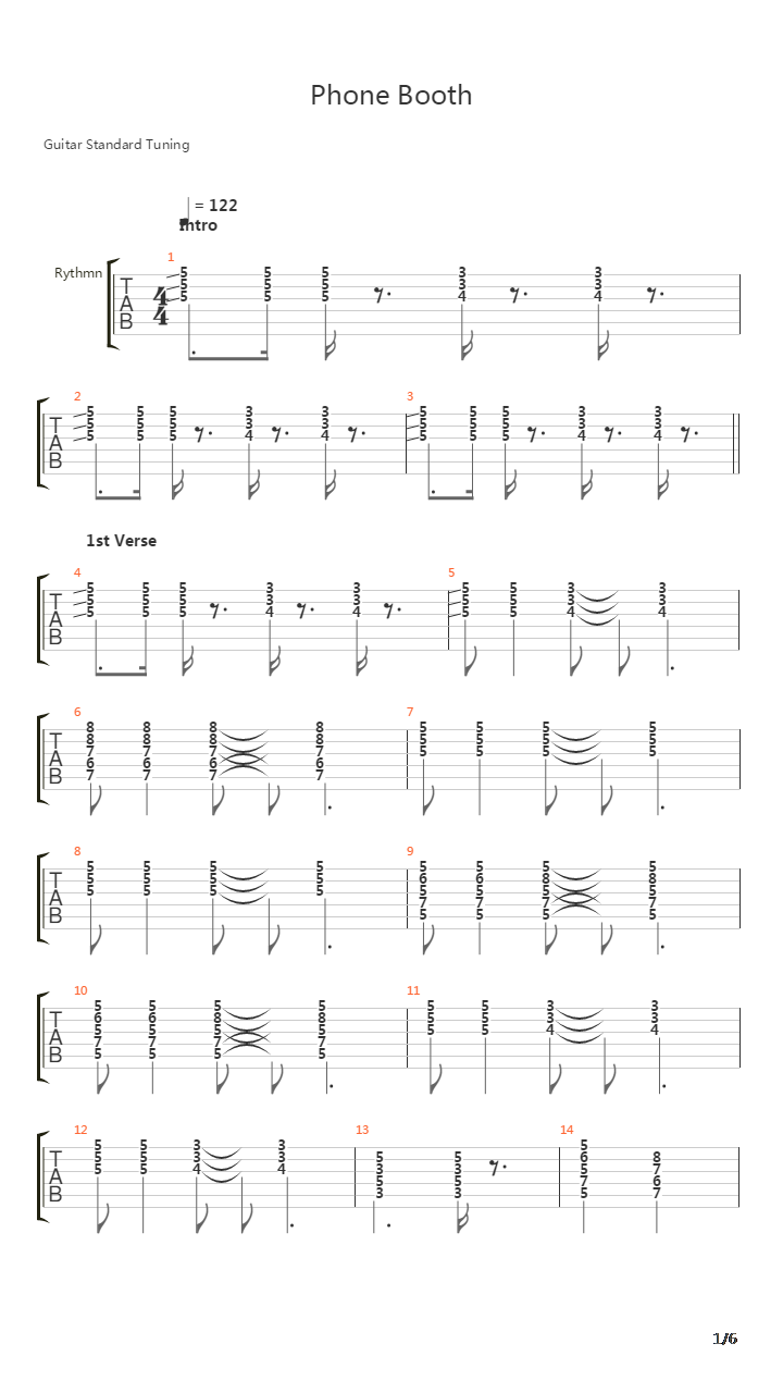 Phone Booth吉他谱