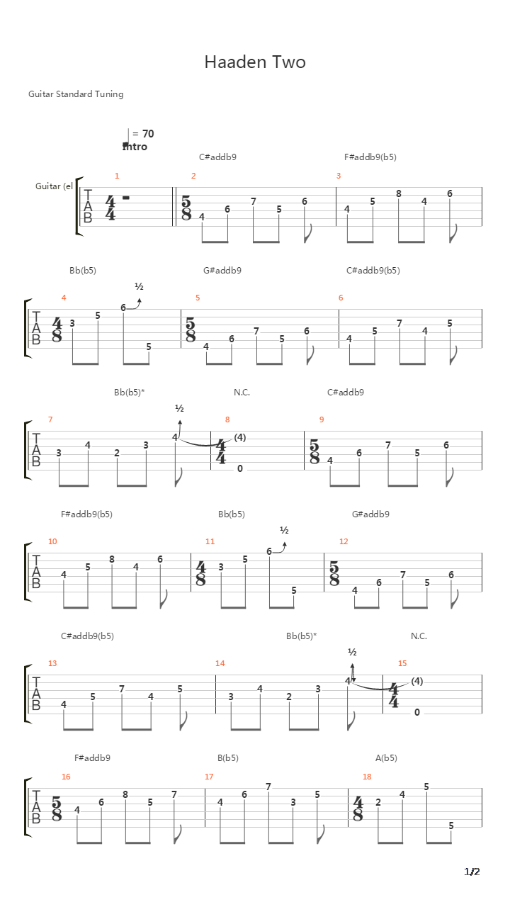 Haaden Two吉他谱