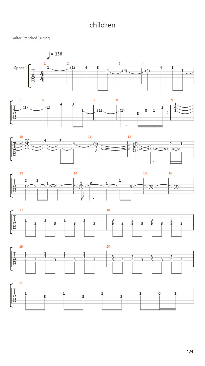 Children吉他谱