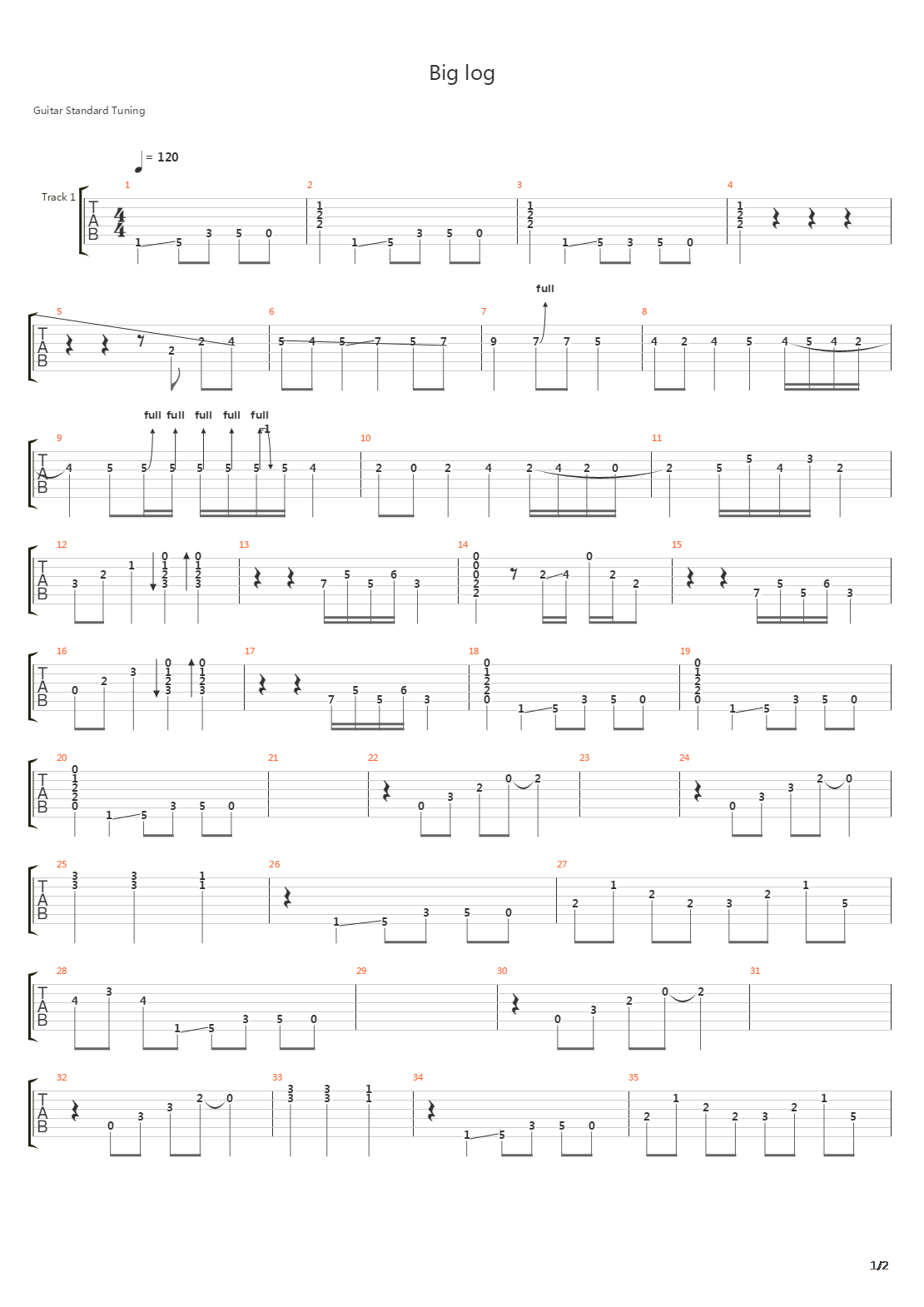 Big Log吉他谱