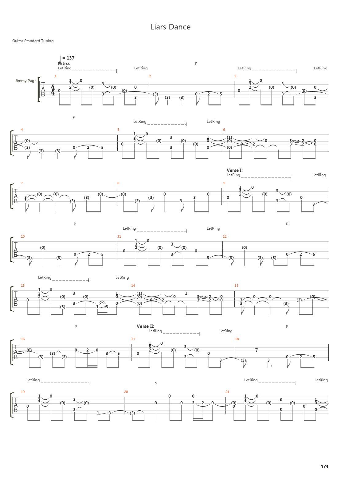 Liars Dance吉他谱