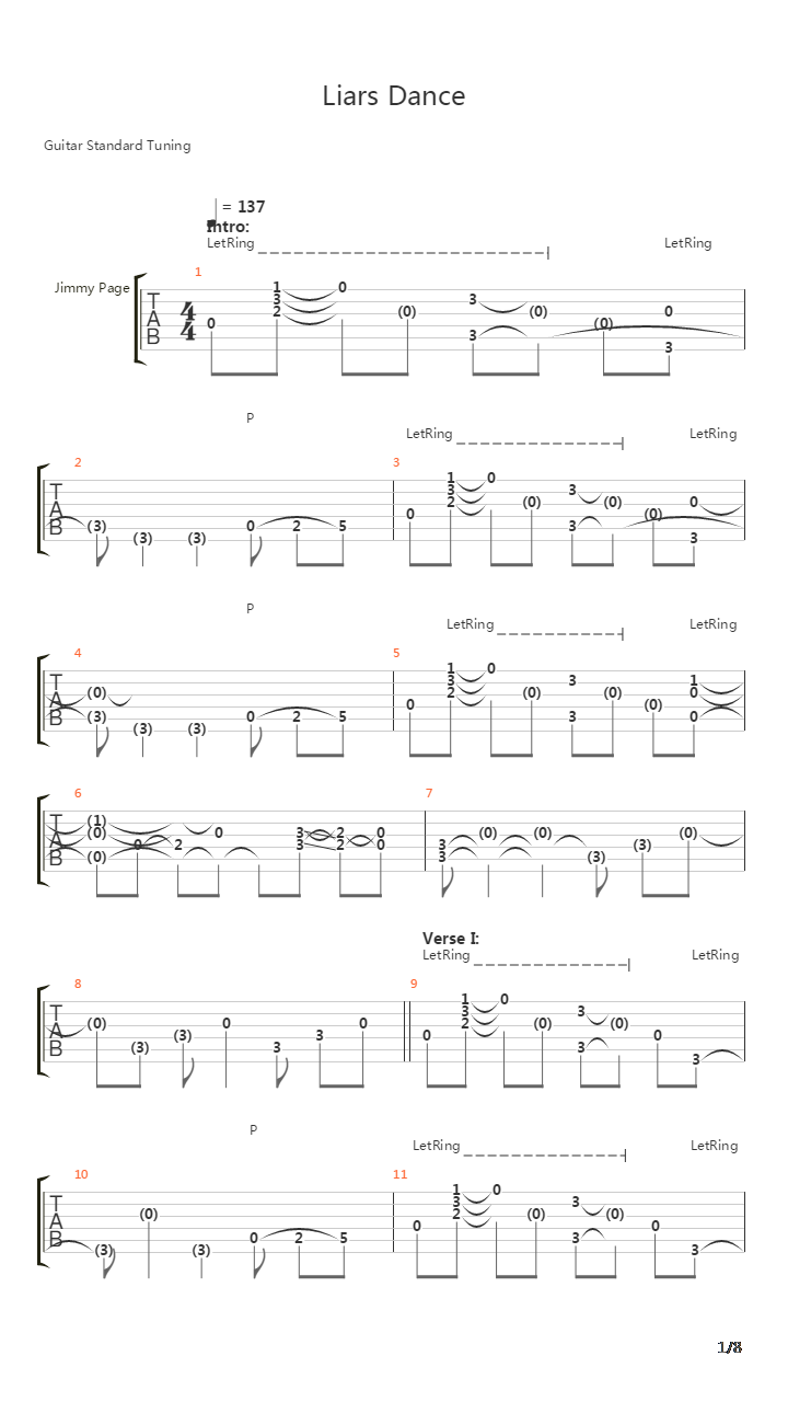 Liars Dance吉他谱