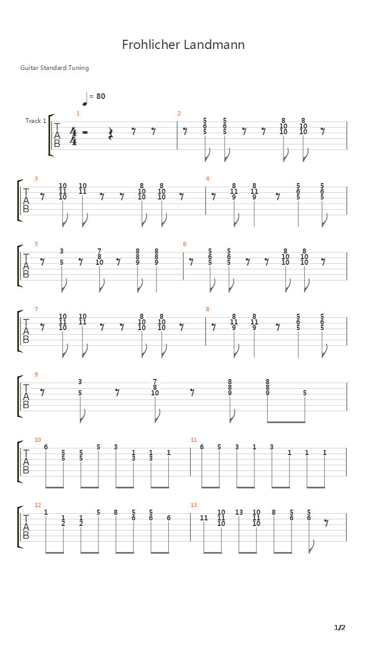 Frohlicher Landmann吉他谱