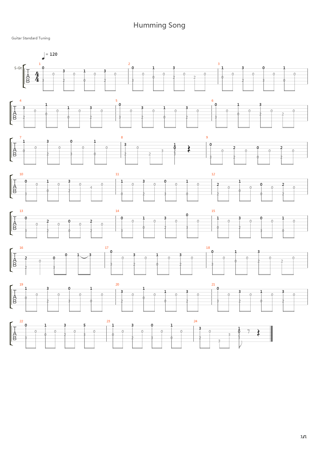 Humming Song吉他谱