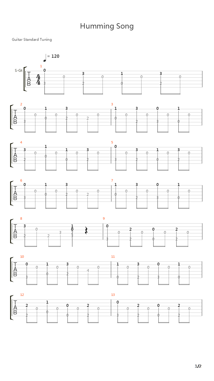 Humming Song吉他谱