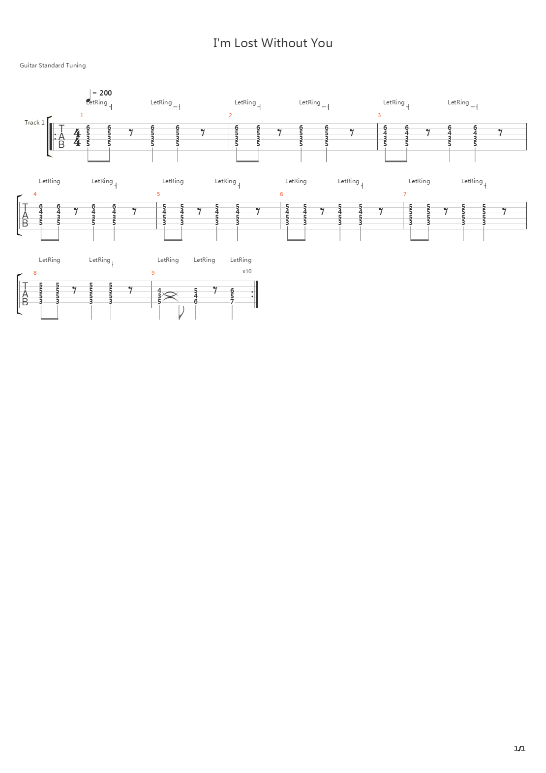 Lost Without You吉他谱