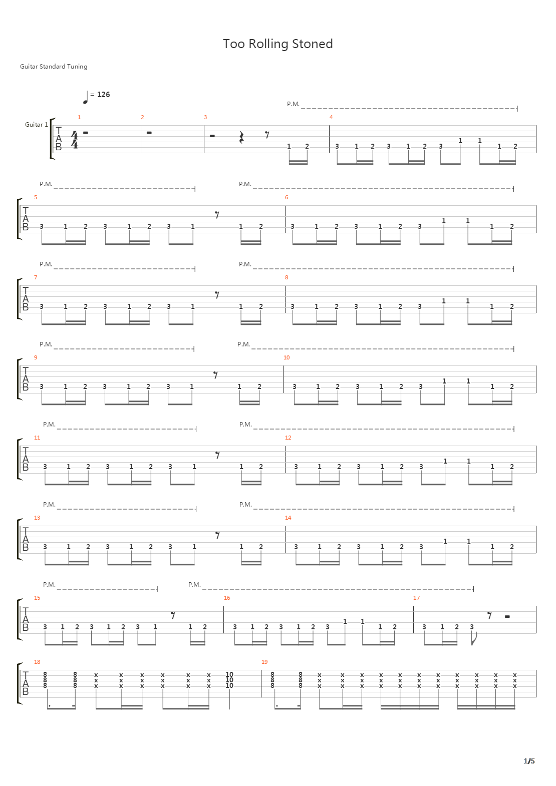 Too Rolling Stoned吉他谱